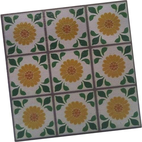 1:12 Miniature Navy Blue Flooring Tile Floor Sheets Dollhouse Accs Wooden