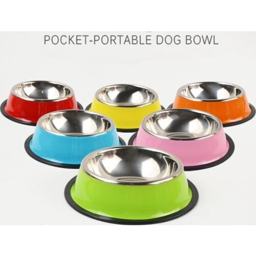 Dog Bowl Travel Pet Dry Food Bowls for Cats Dogs Pink Dog Bowls Outdoor Drinking Water Fountain Pet Dog Dish Feeder Goods