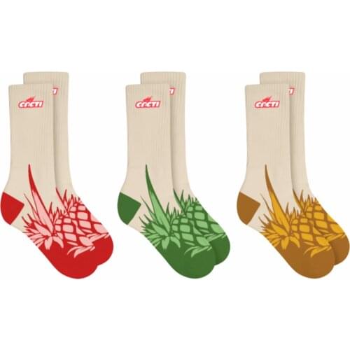 Tide brand Travis ScottTS pineapple socks red, yellow and green letters European and American men and women in tube cotton socks