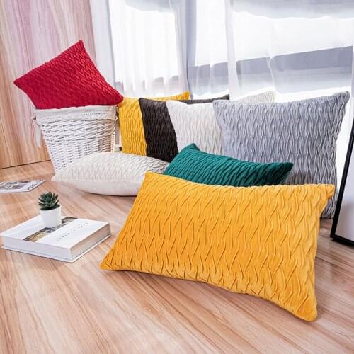 Soft Velvet Cushion Covers Striped Style Decorative Throw Pillow Cover Cases Pillowcases For Home Sofa Car Seat Chair 45x45cm
