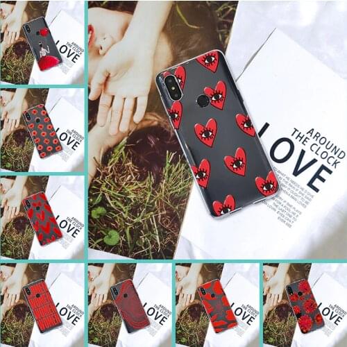 Soft Phone Case For Xiaomi Mi Max 1 2 3 Red Flower Heart Women Girl Silicone Back Cover For Xiaomi Mi Note Mix 1 2 2S 3 Case