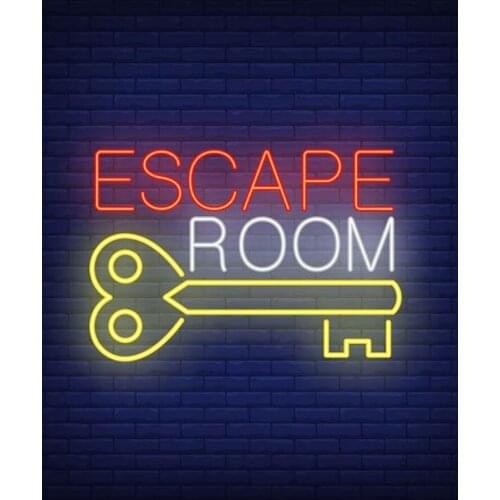 Neon Sign Escape Room with key logo club power home decor Lamp resterant light Hotel custom coffee Impact Attract light