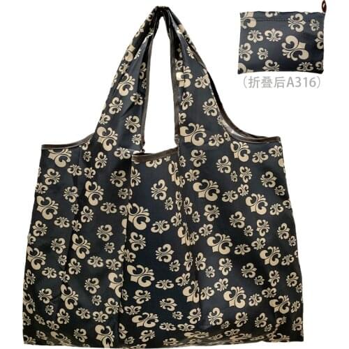 Large Size Nylon Womens Shopper Reusable Foldable Bag Shopping Bag Handbag Environmental Bag Out Shoulder Bag