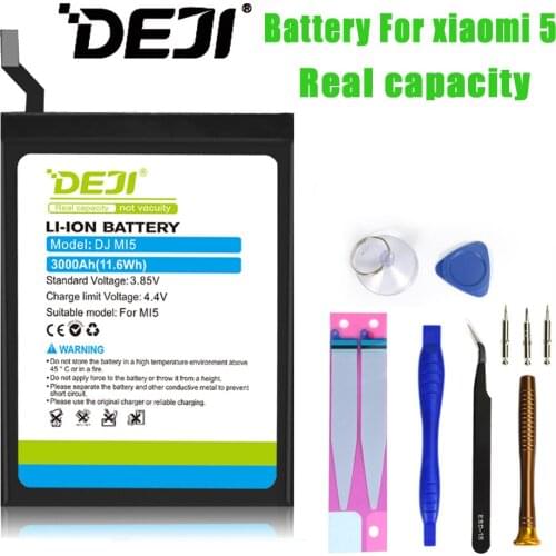 DEJI Original Battery For xiaomi 5 BM22 With Free Tools Kit High Capacity 3000mAh Batteries Replacement fresh battery