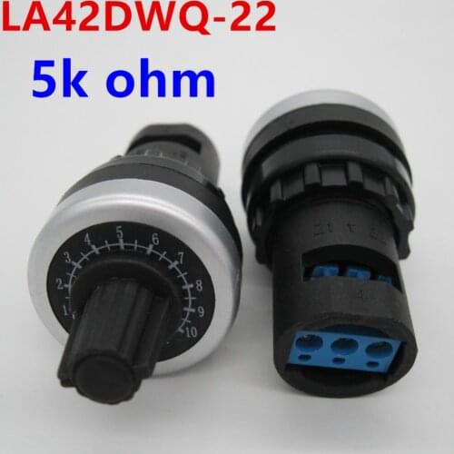 Pots rotary potentiometer converter governor for Variable Frequency Driver Variable Speed Drive LA42DWQ-22 5K ohm 22mm Diameter