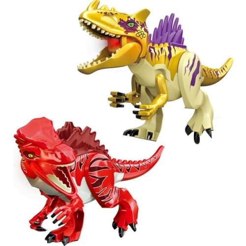 Jurassic Dinosaur Stegosaurus Carnotaurinae Building Blocks Baby Toys for Children Self-locking Bricks Plastic