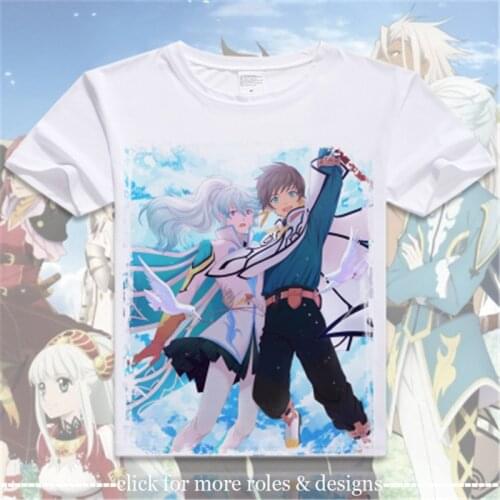 Tales of Zestiria Sorey Rose Alisha Diphda Mikleo Cosplay Costume Cloth Adult Kids Child Short Sleeve T Shirt T-shirt
