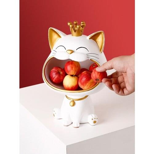 Cat Figurines Resin Modern Crafts Animals Miniature Cute Ornaments for Home Office Decoration Storage Box Collectible