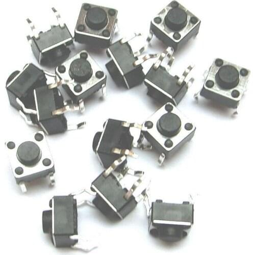 Free Shipping 50pcs/lot 6x6x6MM 4PIN G91 Tactile Tact Push Button Micro Switch Direct Self-Reset DIP Top Copper