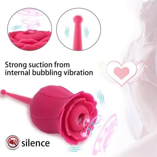 Rose Vagina Sucking Vibrator Couples Nipple Sucker Oral Licking Clitoris Stimulation Powerful Massager Adult Sex Toys for Women