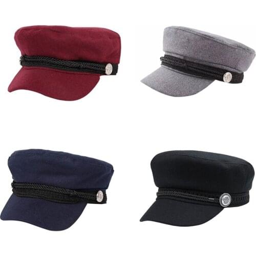 Octagonal Hat Women Men Cotton Casual Style Strings Hinged Button Golf Cap Flat Hat Head Warmer Sportswear Autumn and winter