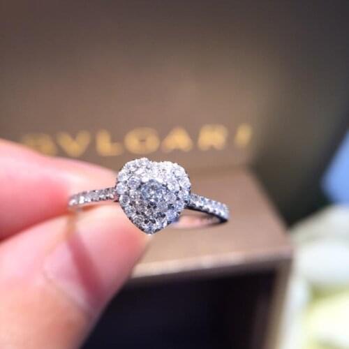 Natural Diamond Ring 18k Pure Gold Wedding Real 750 Solid Classic Trendy Women Hot Selling Present drop shipping Heart 2020 New