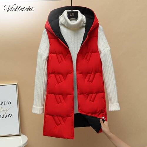 Vielleicht 2021 Autumn Winter Warm Vest Women Coat Thicken Two Sides Wear Long Waistcoat Cotton Padded Winter Waistcoat Women