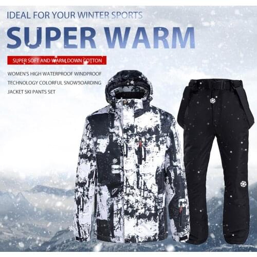 Snowsuit Windproof Waterproof Warm Couple Skiing Suit