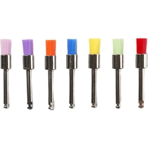 10 pcs Dental polishing Dentist Tool Lab Material Dental Polishing Brush Colorful Nylon Latch Flat Type 0.2/0.6cm Brush Head