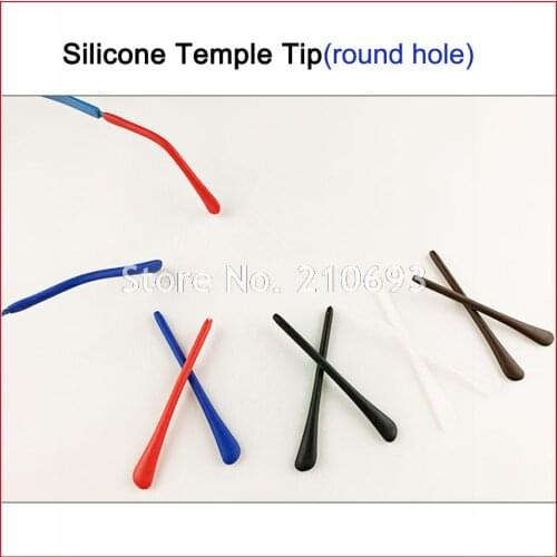 200pcs DT002 Soft Silicone Anti Slip Eyeglasses Glasses Temple Tips Accessories Optical Frame Temples Round hole