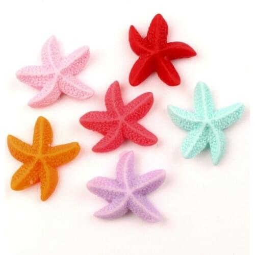 30Pcs 22X22mm Mixed Resin Starfish Cabochon Flatback Decoration Crafts Embellishments For Scrapbooking Diy Accessories
