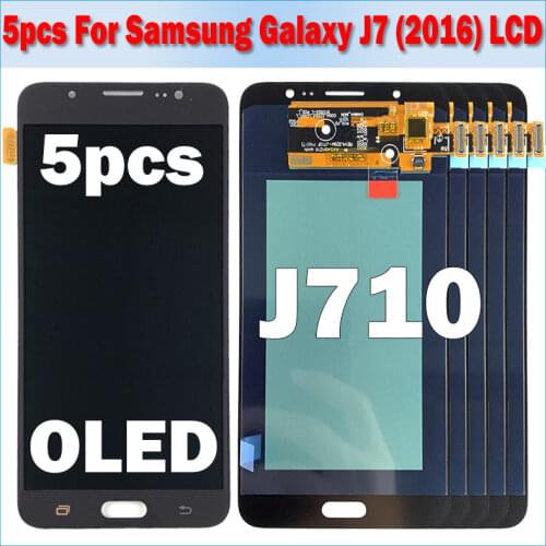 Lot 5 Pieces OLED LCD 100% Tested Working For Samsung Galaxy J7 2016 J710 J710FN J710F J710M Touch Screen Digitizer Assembly