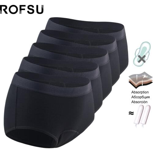 5 Pcs/Lot Menstrual Period Modal Cotton Panties For Women Heavy Absorbent Underwear Female Lingerie Stretch Soft Delicate Briefs