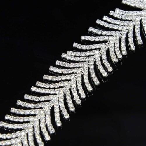 5Yards Rhinestone Trim Crystal Sash Bridal Belt Headband Wedding Dress For DIY Sewing Accessories