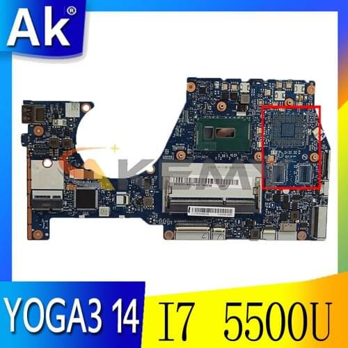 Akemy BTUU1 NM-A381 For Lenovo YOGA 3 14 YOGA3 14 Laptop Motherboard 5B20H35602 5B20H35614 CPU I7 5500U DDR3 100% Test