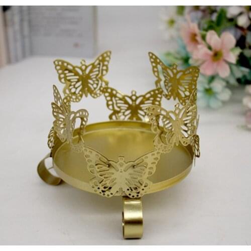 Antique Candle Holder Metal Art Butterfly Candle Holder For Wedding Decor