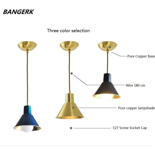 Antique Loft Copper LED Pendant Light Lamps Nordic Design Industrial Vintage Hanging Lamp Brass Home Decor Lighting Luminaire