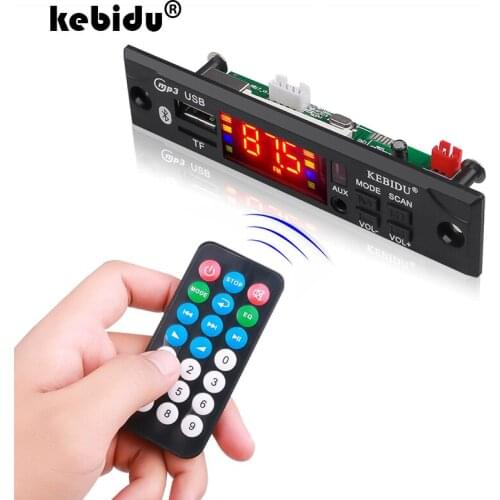 Kebidu Wireless Bluetooth Decoder Board Module MP3 WMA WAV AUX 3.5MM Car Audio MP3 Player USB TF FM Decoder Board With Remote