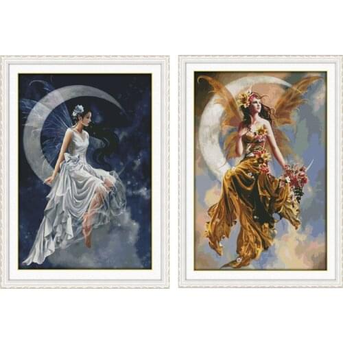 Big! The Moon Fairy Patterns Counted Cross Stitch DIY 11CT 14CT Cross Stitch Set Chinese Cross-stitch Kits Embroidery Needlework