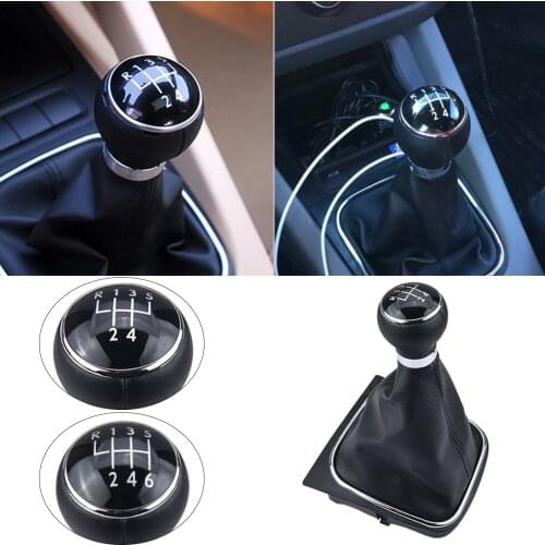 PU Leather Car Gear Shift Knob Gearstick Gaiter Boot Dust Cover For VW Golf 5 6 Jetta MK5 05-10 Sagitar MK6 2009-2012