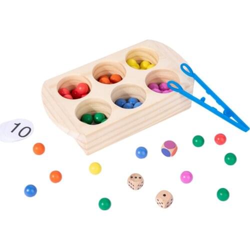 Wooden 60 Counting Bead Color Matching Early Memory Toy for 2 3 4 Years Old