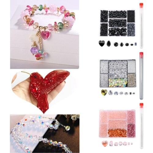 Crystal Beads Bulk Beaded-Wholesale Beads Mix Lot of 3100pcs Faceted Crystal Glass Beads Seed Beads for Jewelry Making