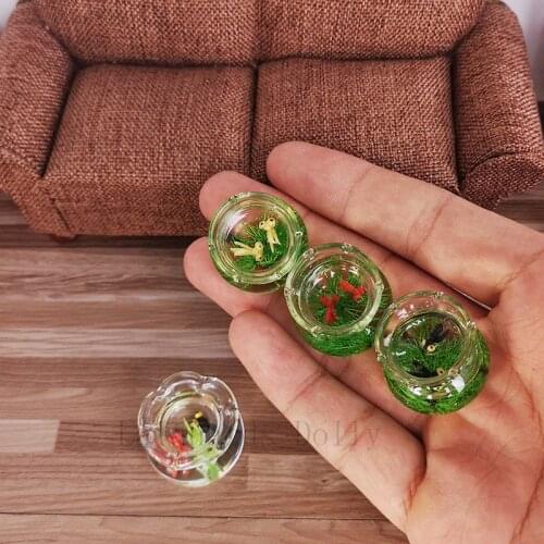 Dollhouse Creative Mini Goldfish Bowl Miniature Toy Model for Doll House Furniture Decoration Accessories