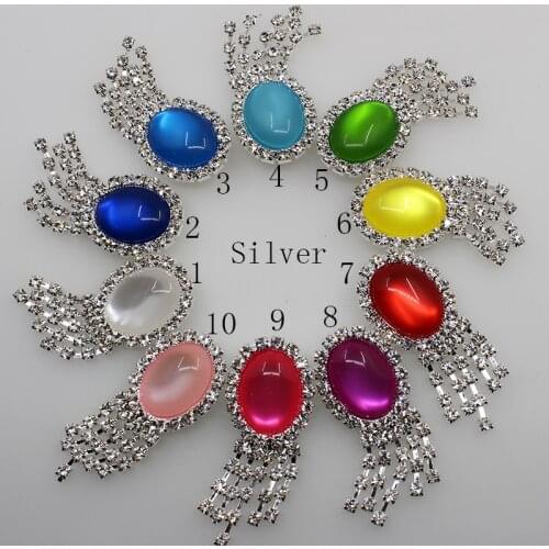 Fashion 2pc 20*48MM silver rhinestone button Wedding Wine glass Decoraation clothing metal brooch DIY crafts Accessories