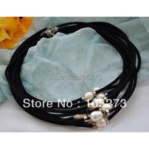 New Arriver Ladys Party Jewelry Wholesale 17'' White Rice Natural Freshwater Pearl Silk Necklace 10pcs/Lot New Free Shipping