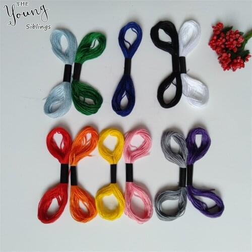 Wholesale 100% Cotton Embroidery Thread Sewing Thread Family Expenses 11 kind of colour select 8pcs/1 packet length 8cm/1reel