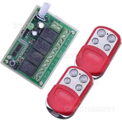 DC 12V 10A 4Channel RF Wireless Relay Remote Control Switch 315/433 MHZ Transmitter Receiver