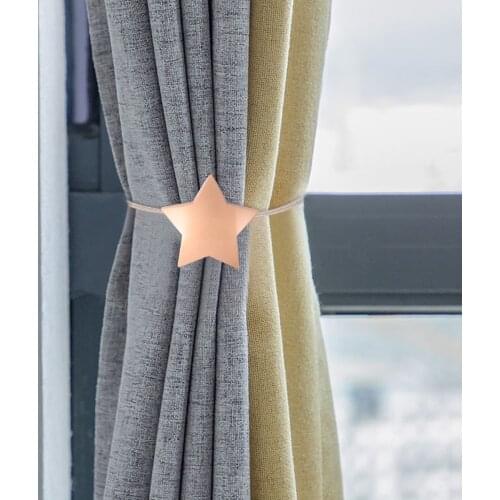 Curtain Magnetic Button Star Pattern Curtain Decor Punch-free Tieback for Home