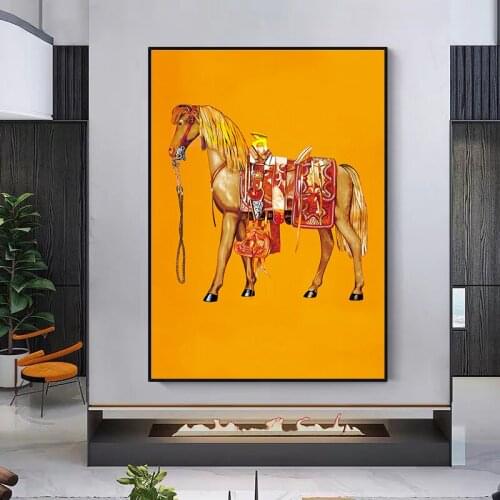 Modern Classic Noble Colorful Horse Posters and Prints Canvas Paintings Wall Art Pictures for Living Room Decor (No Frame)