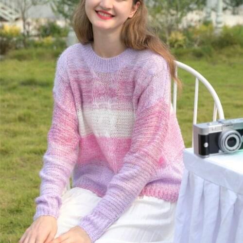 Knitwear Sweater Women 2020 New Spring Autumn Knitted Shirt Long Sleeve Loose Color Pullover Casual O-Neck Clothes Female Tops