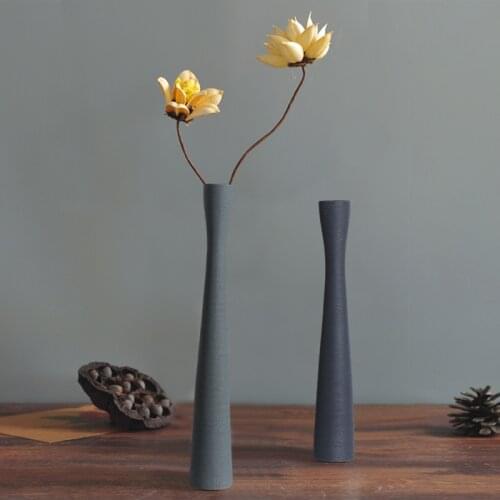Creative Ceramic Long Section Vase Dried Flower Arrangement Container Home TV Tabletop Living Room Vase Decoration Birthday Gift