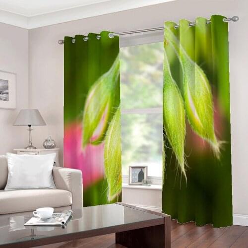 Customized 3D Blackout Curtain Pastroal Flowers for Living room Bedroom Beautiful Lily Polyester Fabric Drapes Home Sets