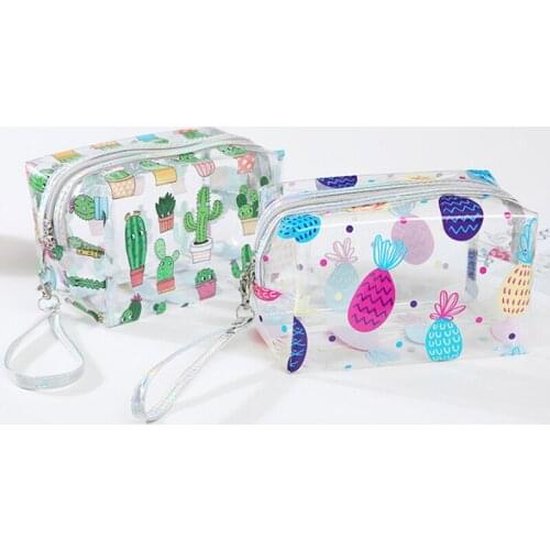 Women Travel PVC Cosmetic Bags Transparent Zipper Small Female Summer Necessary Beauty Make Up Toiletry Bag Organizer Case