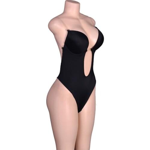 Women Plunging Deep V-Neck Strapless Backless Bodysuit for Wedding Body Shaper Bra Shapewear U Plunge Health99