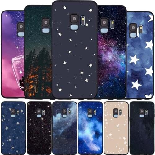 Stars in the night sky black Soft phone Case For Samsung S20 S10 S9 S8 S7 edge Plus Lite Note 8 9 10 A6 A7 A8 A9 2018 Cover