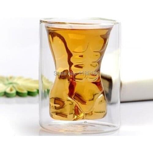 1PC Creative Beauty nude cocktail glass Menzerna muscle man be lovers cup newest style Glass Cup OL 0144