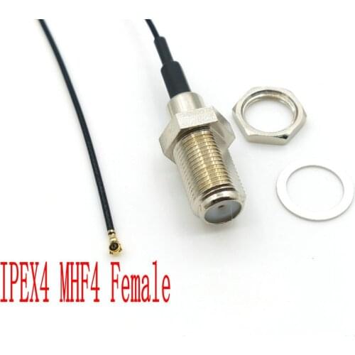 10PCS 10CM CABLE F Female to u.FL/IPX/IPEX4 MHF4 Female Jack Pigtail RF1.13 RF Coaxial Cable