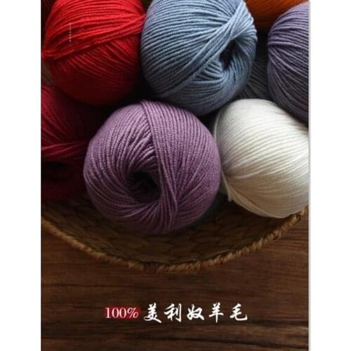 100% Merino Wool Yarn Hand Knitting Baby Soft Thick Yarn for Knitting Threads Hand Knit Scarves Socks Cashmere Yarn Worsted,50g