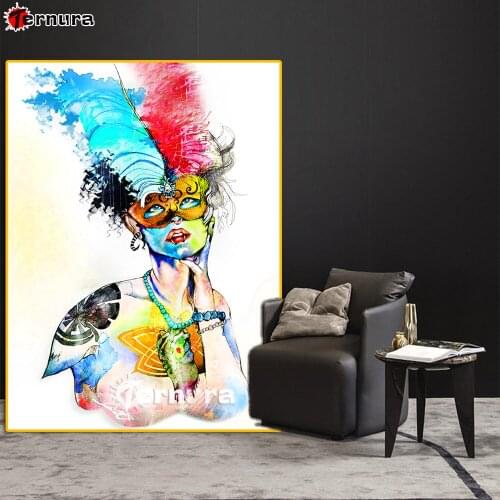 100% Full Round Drill Feather hat Sexy woman DIY Diamond Painting Embroidery Rhinestone pictures Pasted Cross Stitch Home Decor