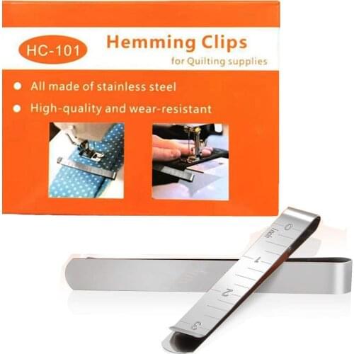 20Pcs/Set Metal Sewing Crimping Clip Stainless Steel Hemming Clips Ruler for DIY Sewing Stitching Pinning Marking